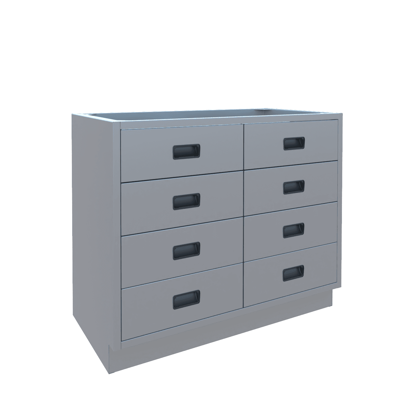 Eight drawer floor cabinet